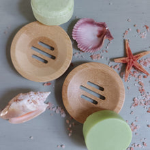 Load image into Gallery viewer, Small Round Wood Shampoo Bar Dish - Olive & Rosie