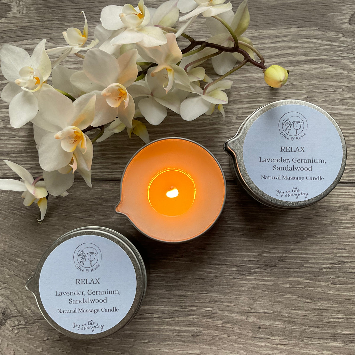 Aromatherapy Massage Candle - Relax - Olive & Rosie