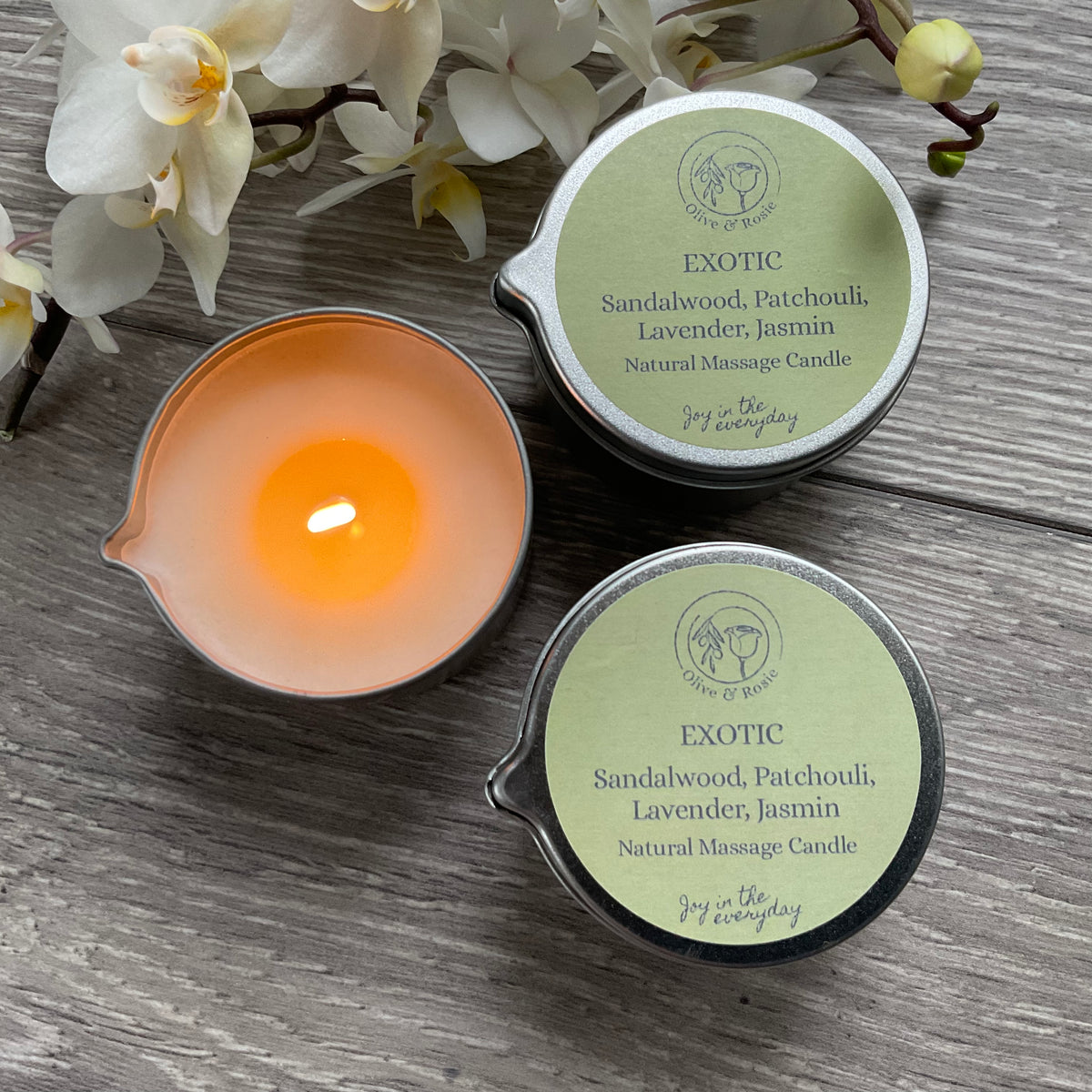 Aromatherapy Massage Candle - Exotic - Olive & Rosie