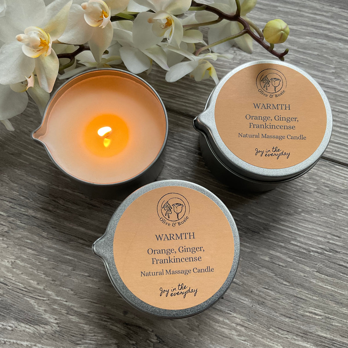 Aromatherapy Massage Candle - Warmth - Olive & Rosie