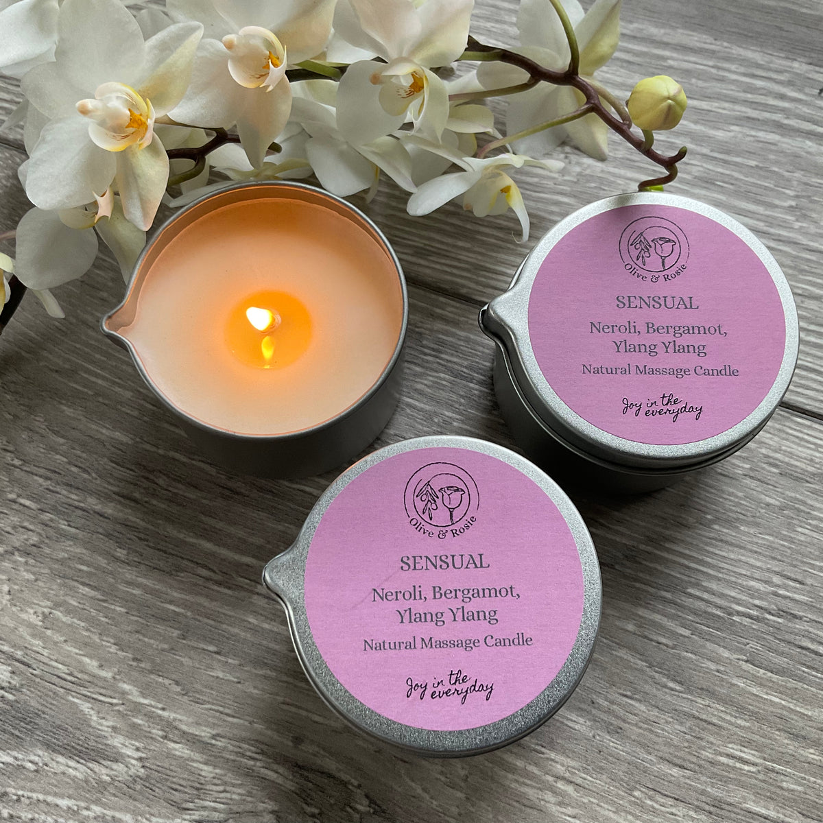 Aromatherapy Massage Candle - Sensual - Olive & Rosie