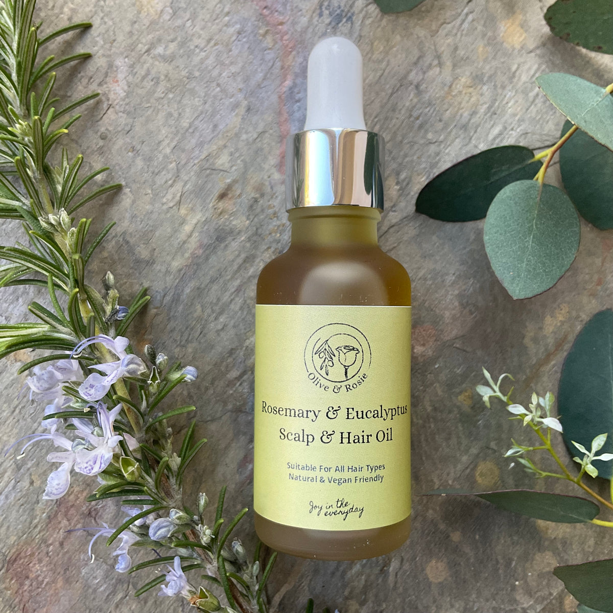 Rosemary & Eucalyptus Scalp & Hair Oil - All Hair Types - Olive & Rosie