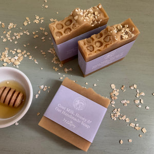 Goat Milk Soap with Honey and Oats - no essential oils