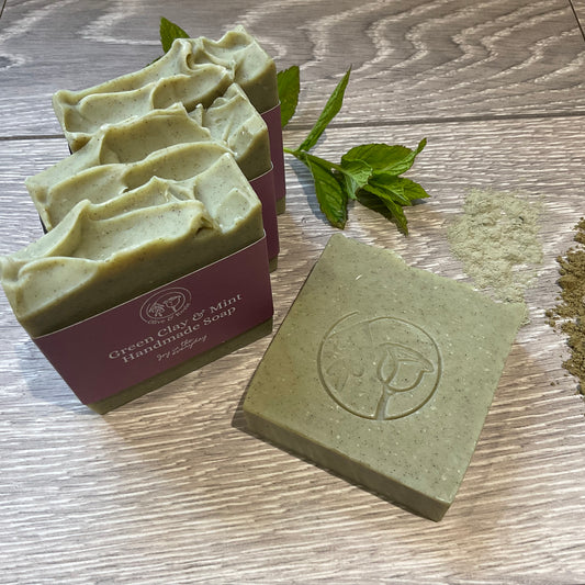 Green Clay & Mint Soap with Seaweed - Olive & Rosie
