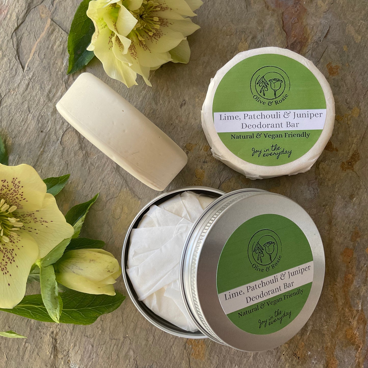 Deodorant Bar - Lime, Patchouli & Juniper - Olive & Rosie