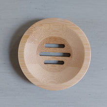 Load image into Gallery viewer, Small Round Wood Shampoo Bar Dish
