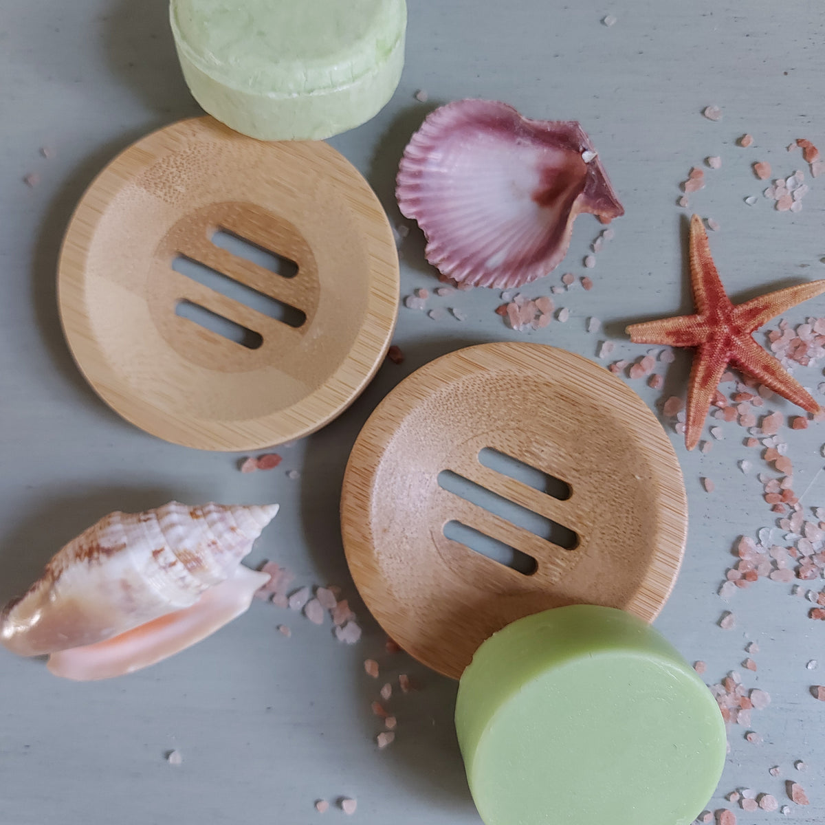 Small Round Wood Shampoo Bar Dish - Olive & Rosie