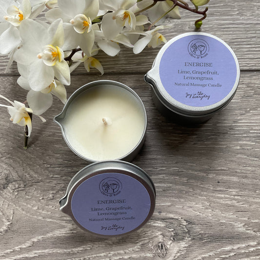 Aromatherapy Massage Candle - Energise - Olive & Rosie