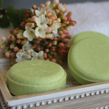 Load image into Gallery viewer, Woodland Shampoo Bar on soap dish
